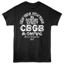 Cbgb-Cbgb Logo And Address-Black Adult S/S T-Shirt - Black