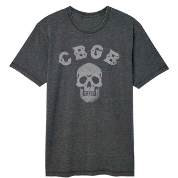 Cbgb-Cbgb Logo And Skull-Black Adult S/S Vintage Wash T-Shirt - Black