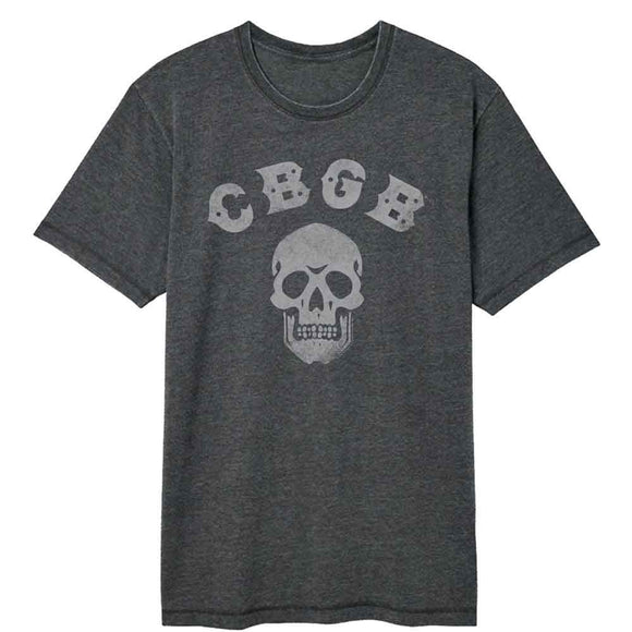 Cbgb-Cbgb Logo And Skull-Black Adult S/S Vintage Wash T-Shirt - Black