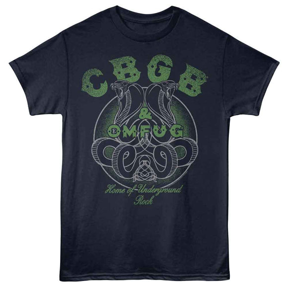 Cbgb-Cbgb Cobras-Navy Adult S/S T-Shirt - Navy