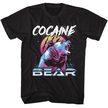Cocaine Bear Ky-Cocaine Bear Very 80S Bear-Black Adult S/S T-Shirt - Black