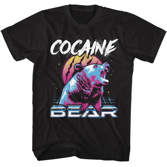 Cocaine Bear Ky-Cocaine Bear Very 80S Bear-Black Adult S/S T-Shirt - Black