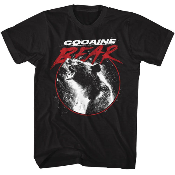 Cocaine Bear-Cocaine Bear In Circle-Black Adult S/S T-Shirt - Black