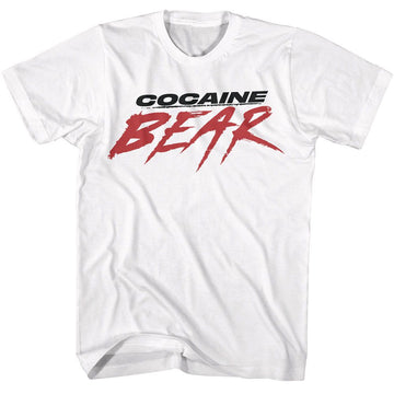 Cocaine Bear-Cocaine Bear Movie Logo Light-White Adult S/S T-Shirt - White