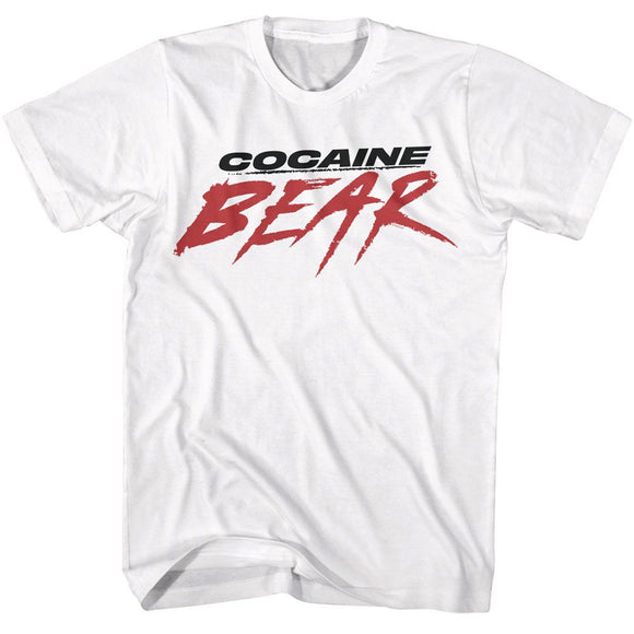 Cocaine Bear-Cocaine Bear Movie Logo Light-White Adult S/S T-Shirt - White