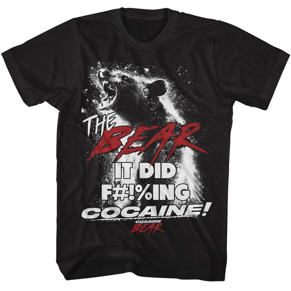Cocaine Bear-Cocaine Bear Fing Did Cocaine-Black Adult S/S T-Shirt - Black