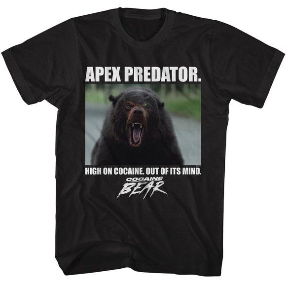 Cocaine Bear-Cocaine Bear Apex Predator-Black Adult S/S T-Shirt - Black