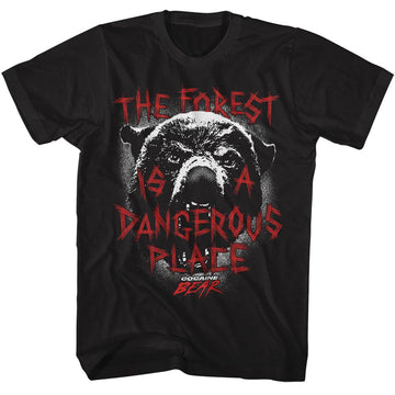 Cocaine Bear-Cocaine Bear Dangerous Place-Black Adult S/S T-Shirt - Black