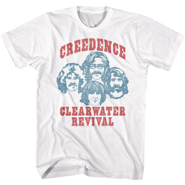 Creedence Clearwater Revival-Band-White Adult S/S T-Shirt - White