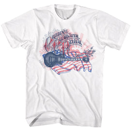 Creedence Clearwater Revival-Flag-White Adult S/S T-Shirt - White