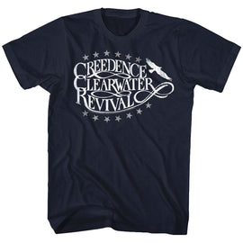 Creedence Clearwater Revival-Eagle-Navy Adult S/S T-Shirt - Navy