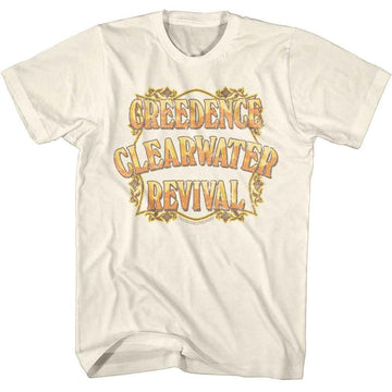 Creedence Clearwater Revival-Ccr Copper Logo-Natural Adult S/S T-Shirt - Natural