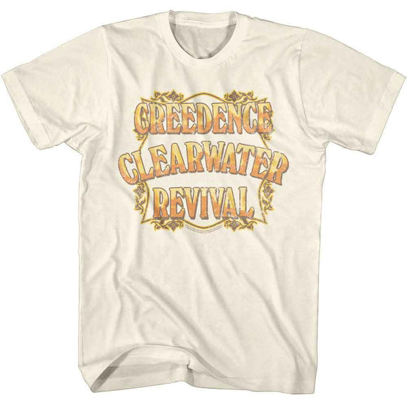 Creedence Clearwater Revival-Ccr Copper Logo-Natural Adult S/S T-Shirt - Natural