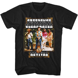 Creedence Clearwater Revival-Ccr Band And Fancy Box-Black Adult S/S T-Shirt - Black