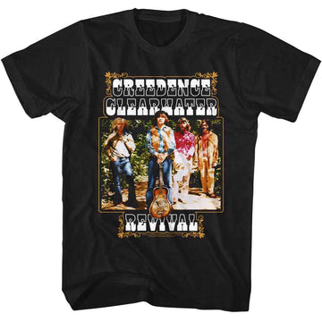 Creedence Clearwater Revival-Ccr Band And Fancy Box-Black Adult S/S T-Shirt - Black