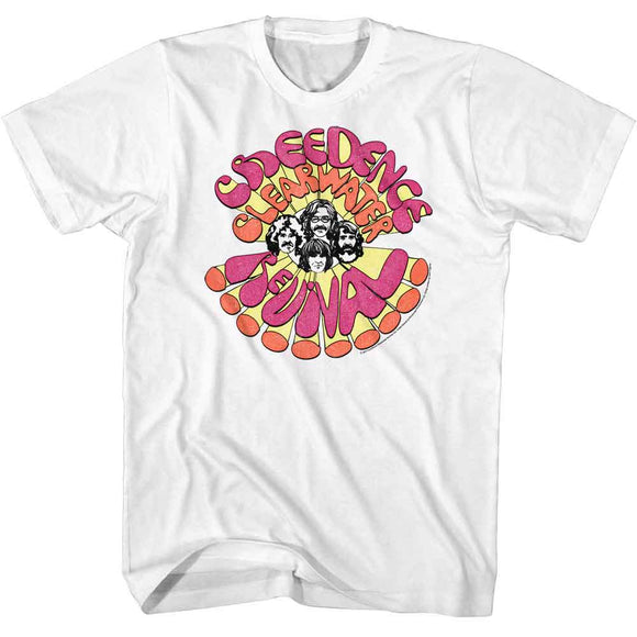 Creedence Clearwater Revival-Ccr Groovy-White Adult S/S T-Shirt - White