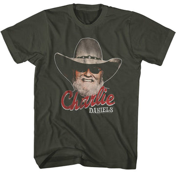 Charlie Daniels Band-Cdb Smiling Charlie-Smoke Adult S/S T-Shirt - Smoke