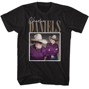 Charlie Daniels Band-Cdb Two Photos Of Charlie-Black Adult S/S T-Shirt S - Black