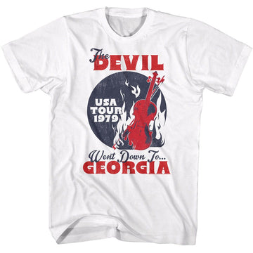 Charlie Daniels Band-Cdb Devil Went Down To Georgia-White Adult S/S T-Shirt - White