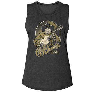 Charlie Daniels Band-Cdb Charlie D-Charcoal Ladies Na Muscle Tank-S - Charcoal