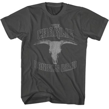 Charlie Daniels Band-Cdb Bull Skull-Smoke Adult S/S T-Shirt - Smoke