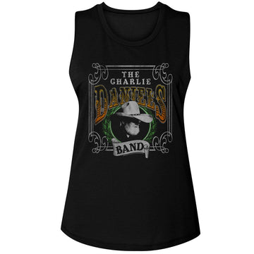 Charlie Daniels Band-Cdb Yucca Leaves-Black Ladies Muscle Tank-S - Black