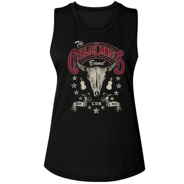Charlie Daniels Band-Cdb Est 1972-Black Ladies Muscle Tank-S - Black
