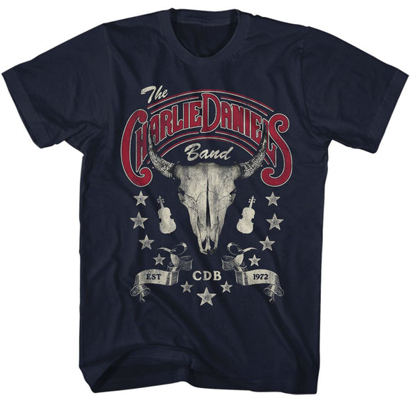 Charlie Daniels Band-Cdb Est1972-Navy Adult S/S T-Shirt - Navy