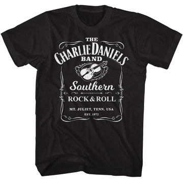 Charlie Daniels Band-Cdb Label-Black Adult S/S T-Shirt S - Black
