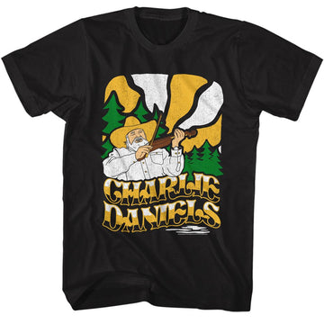 Charlie Daniels Band-Cdb Drawn Charlie-Black Adult S/S T-Shirt - Black