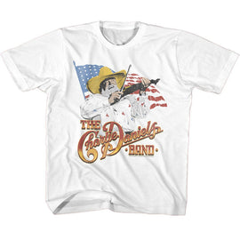 Charlie Daniels Band-Cdb And The Flag-White Youth S/S T-Shirt (7-8) - White
