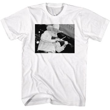 Charlie Daniels Band-Cdb Bw Charlie Daniels-White Adult S/S T-Shirt - White