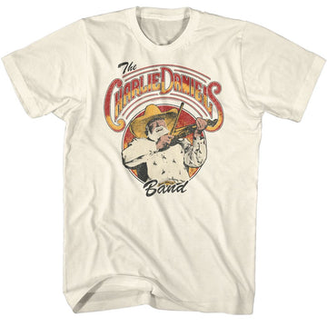 Charlie Daniels Band-Cdb Logo And Fiddlin 2-Natural Adult S/S T-Shirt - Natural