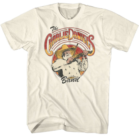 Charlie Daniels Band-Cdb Logo And Fiddlin 2-Natural Adult S/S T-Shirt - Natural