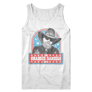 Charlie Daniels Band-Cdb Vintage Stars-White Adult Tank-S - White
