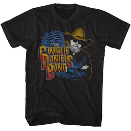 Charlie Daniels Band-Cdb Charlie Music Notes-Black Adult S/S T-Shirt - Black