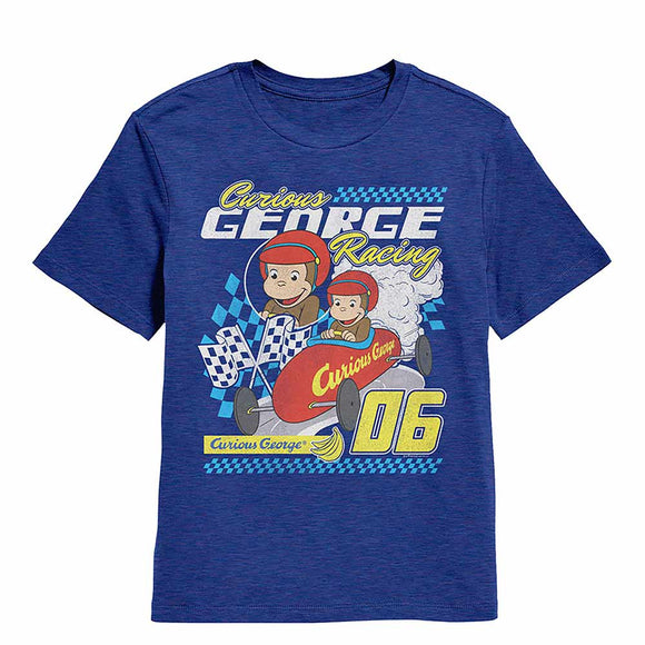 Curious George Racing Royal Heather Youth T-Shirt