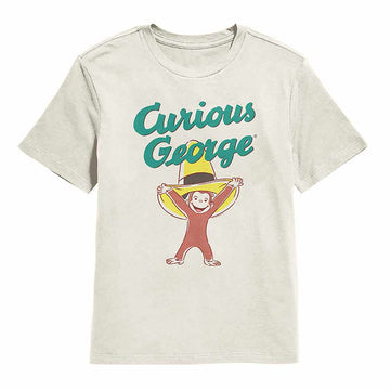 Curious George Big Hat Natural Youth T-Shirt