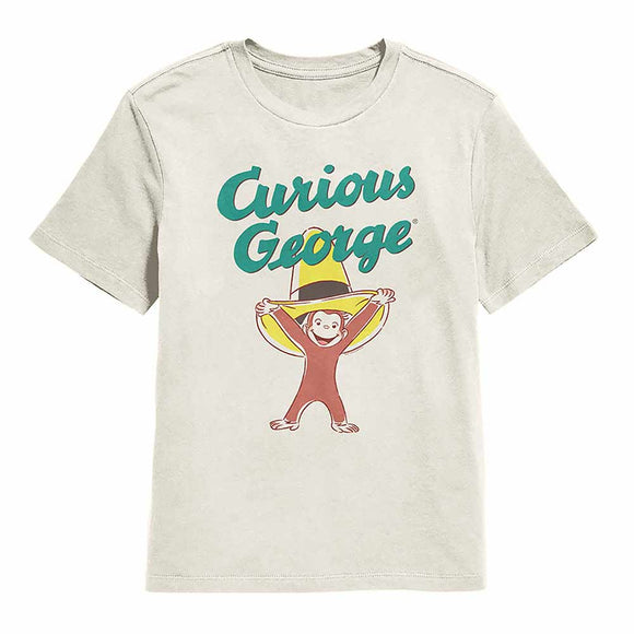Curious George Big Hat Natural Youth T-Shirt