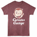 Curious George Wink Vintage Maroon Heather Adult T-Shirt