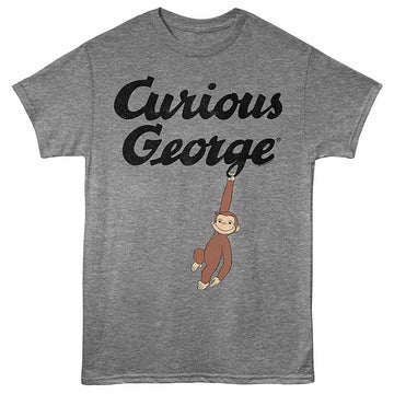 Curious George Climb Graphite Heather Adult T-Shirt