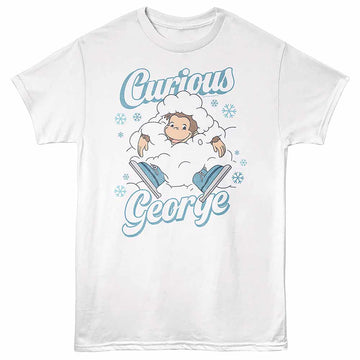 Curious George Christmas White Adult T-Shirt