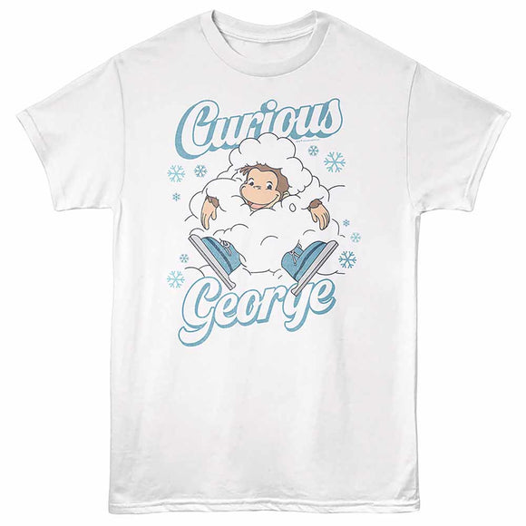 Curious George Christmas White Adult T-Shirt