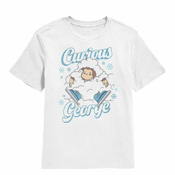 Curious George Christmas White Youth T-Shirt