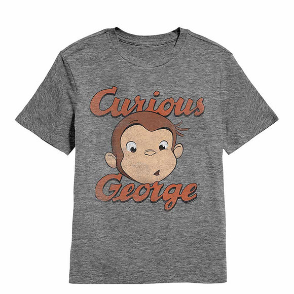 Curious George Face And Logo Graphite Heather Toddler T-Shirt