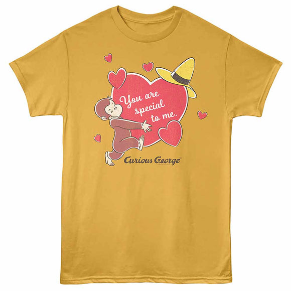 Curious George Special Hearts Ginger Adult T-Shirt
