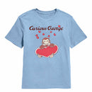 Curious George Heart Light Blue Toddler T-Shirt