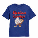 Curious George With Baseballs Royal Heather Youth T-Shirt