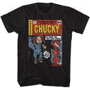 Chucky-Chucky Comic-Black Adult S/S T-Shirt - Black