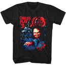 Chucky-Chucky Childs Play 3-Black Adult S/S T-Shirt - Black